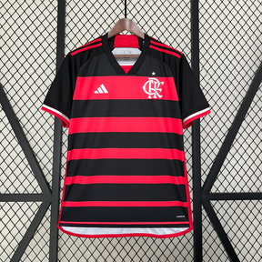 Camisa Flamengo Home  2024/25 - Adidas Torcedor Masculina - Vermelha/Preta